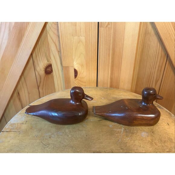 Vintage wooden hand carved ducks Signed Alvin Henriksen (5185) - Picture 4 of 10
